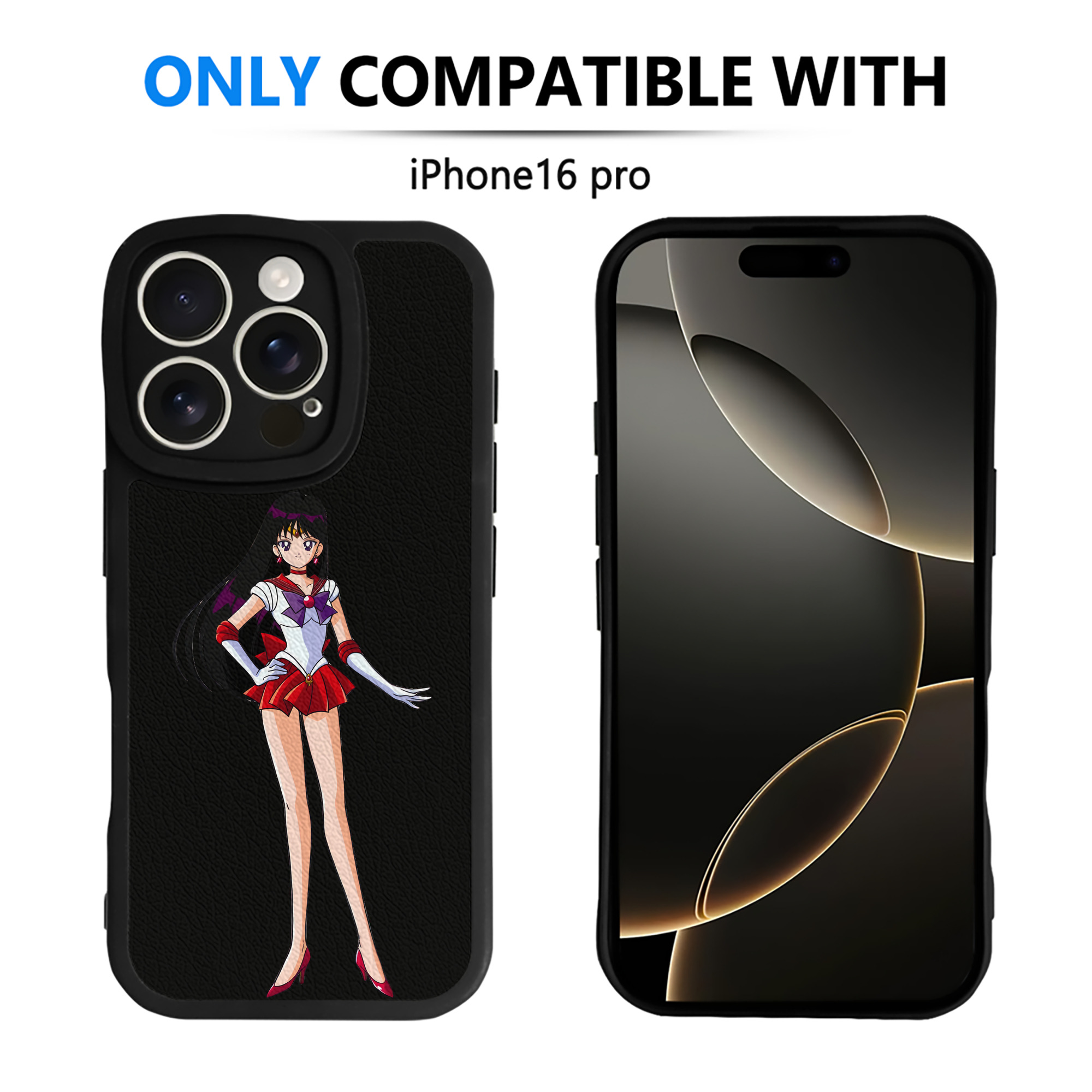 （画像用） 美少女戦士セーラームーン 火野レイ ひの レイ Sailor Moon Hino Rei （セーラーマーズ,Sailor Mars） 【iPhone 16シリーズ対応】シリコンスマホケース（レザー調） 材質：シリコン